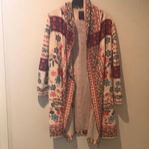 Johnny Was jacket with hood embroidered cotton.